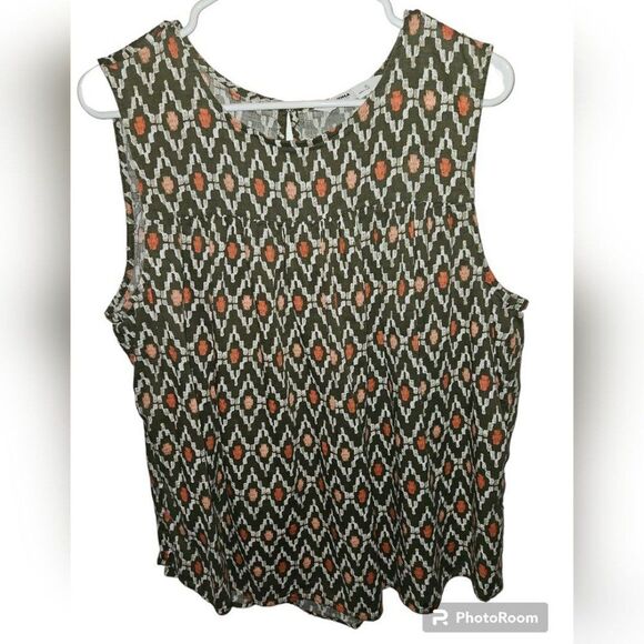 SONOMA GREEN AZTEC GEOMETRIC  TANK TOP SIZE XL - Picture 1 of 4